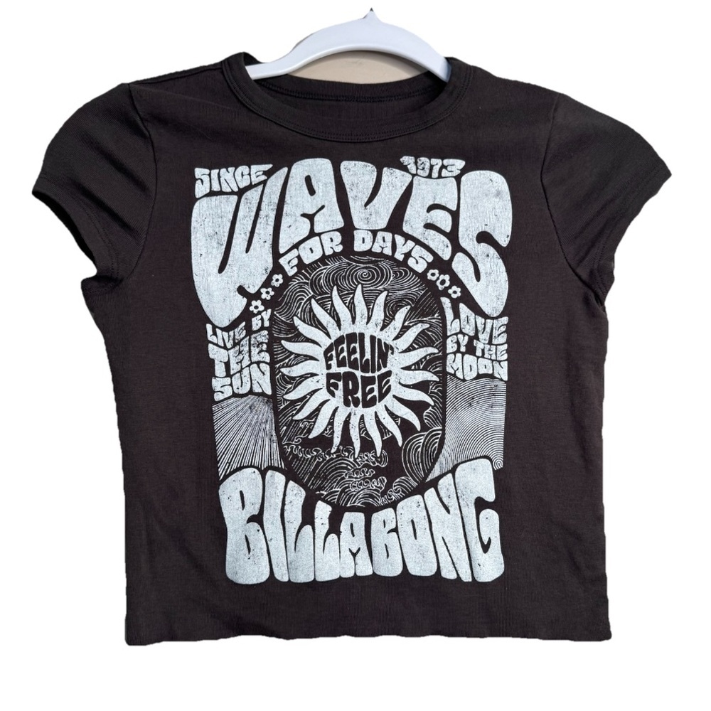 Pacsun Billabong Waves For Days Baby Tee Shirt Small Y2K Gray N27